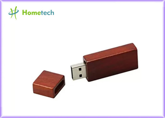 Commande 16GB instantanée à grande vitesse en bois rouge d'USB 3,0 de rectangle
