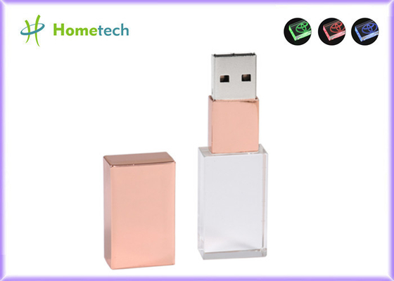 L'éclair fait sur commande à grande vitesse d'USB de la forme USB2.0/3.0 conduit la commande instantanée en cristal promotionnelle de LED USB pour le cadeau d'affaires