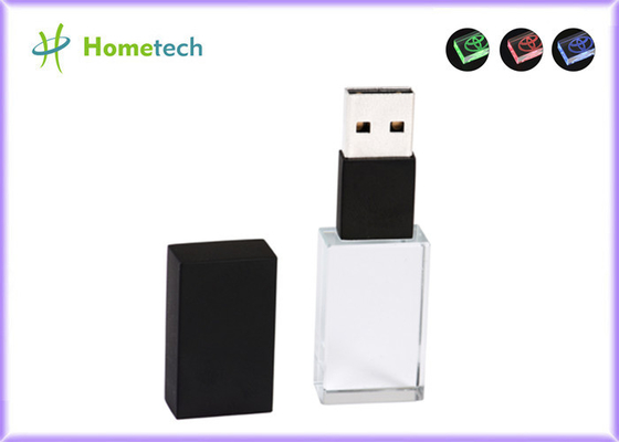 Lumière de Waterpoof Crystal Usb Flash Drive Led vers le haut de la commande instantanée en cristal transparente de 32GB 10mb/s USB