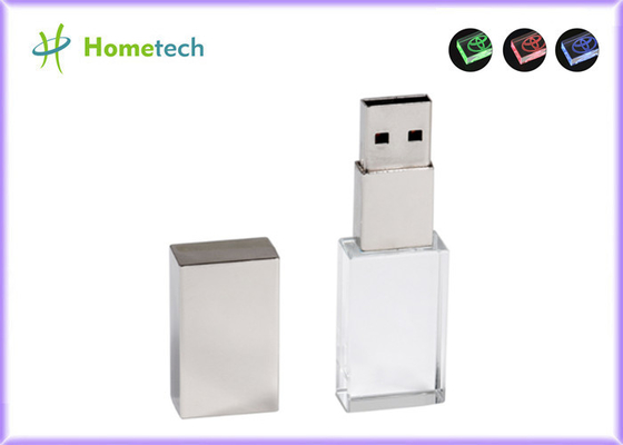Cadeau Logo Rose/or fait sur commande/commande instantanée légère transparente de cuivre/argentée de 32GB USB2.0 15mb/s LED