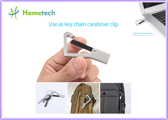 Le pouce fait sur commande en métal de logo conduit USB Memoria formé par clé/métal Carabiner
